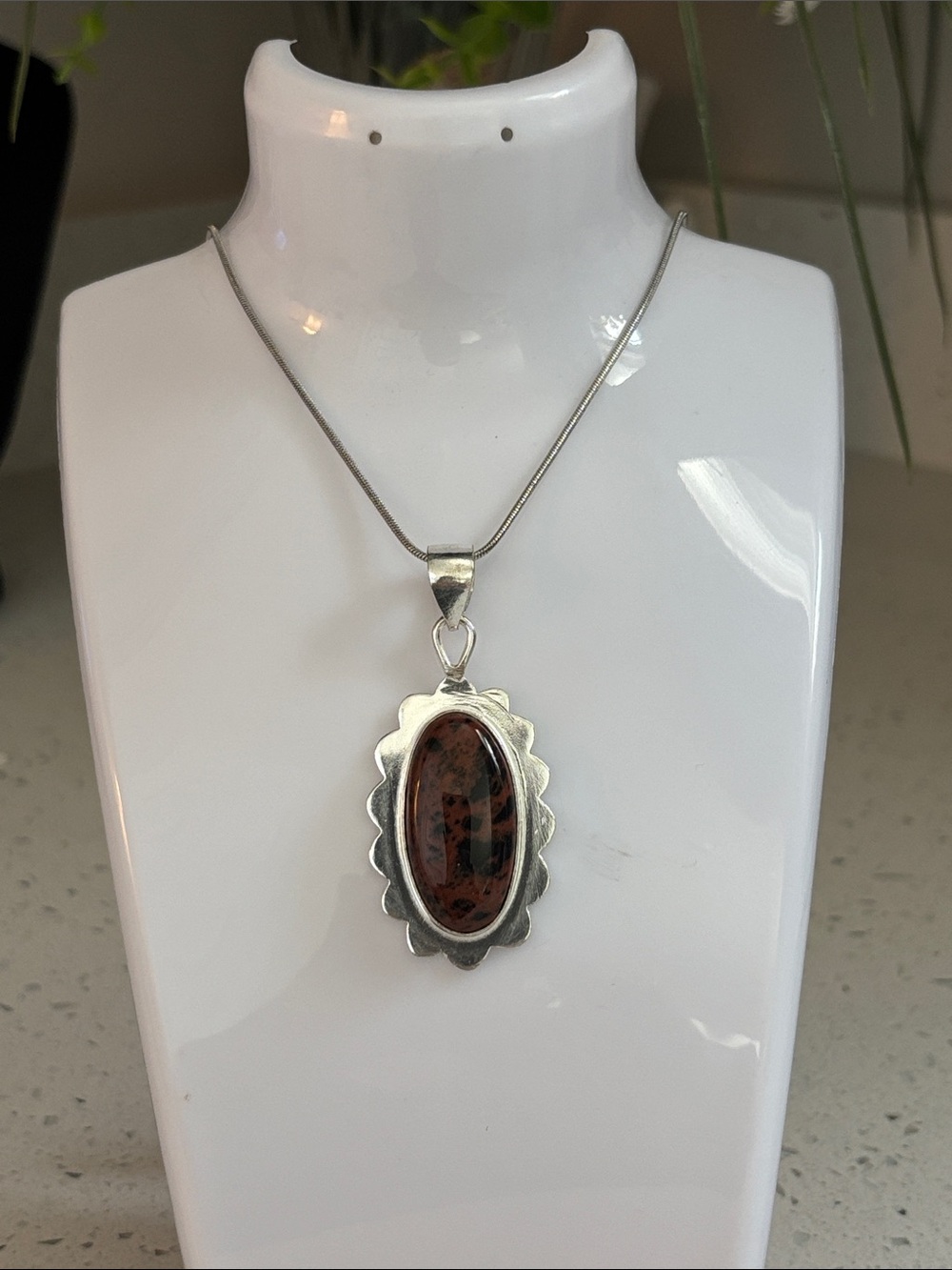 Mahogany Obsidian Gemstone Handmade High Finish Pendant Necklace